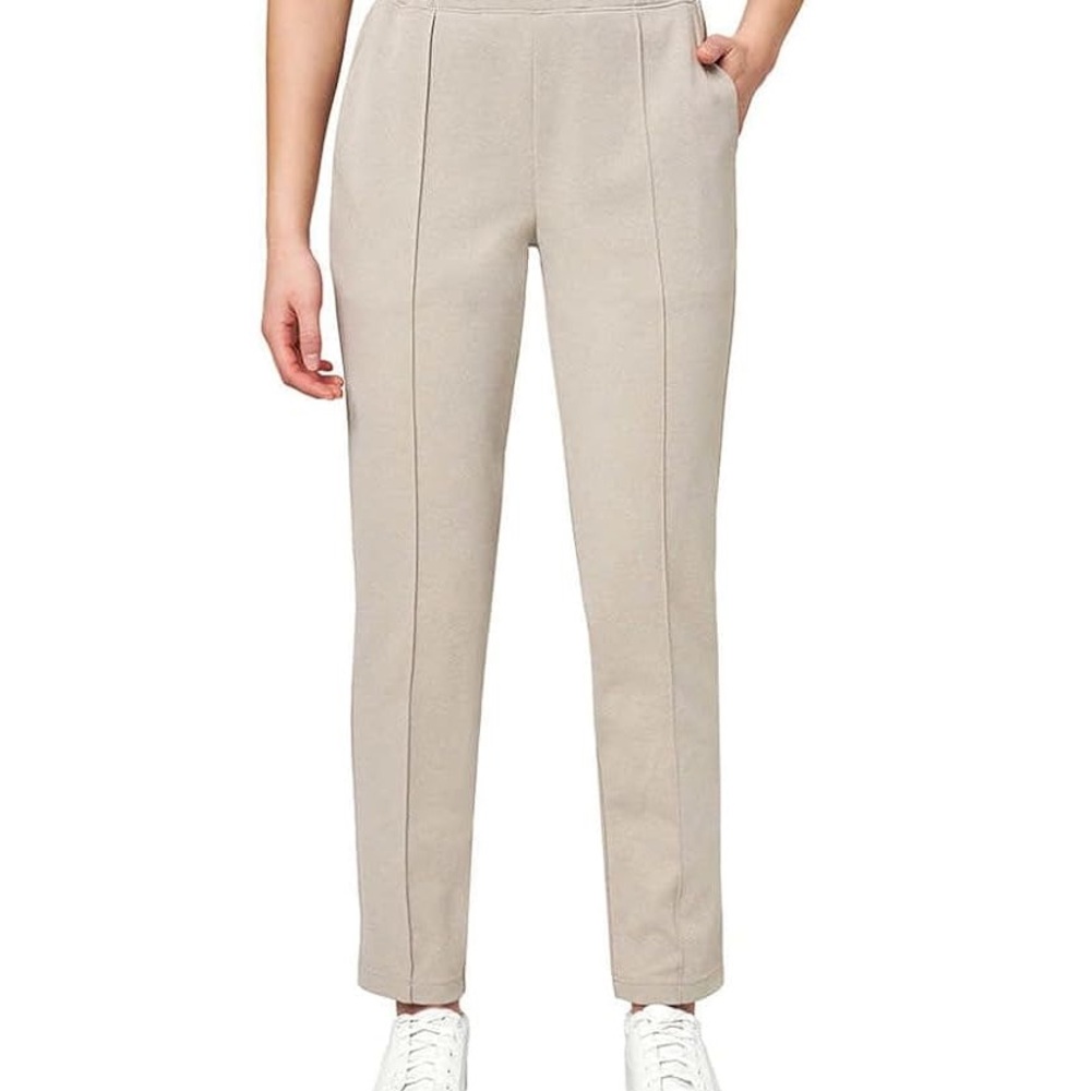 Women's Light Beige Cropped Pants